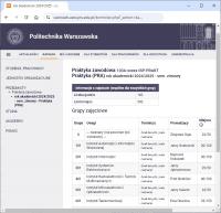 Zapisy na praktyki zawodowe w semestrze 2024Z