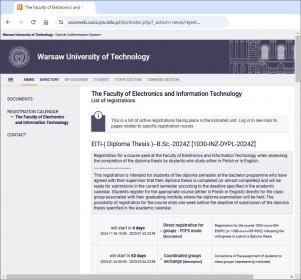 Registration for the bachelor thesis preparation in the semester 2024Z