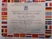 Dyplom NATO SET Panel EWxcellence Award