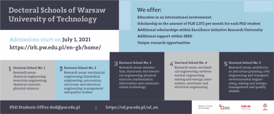 Information leaflet about WUT doctoral schools