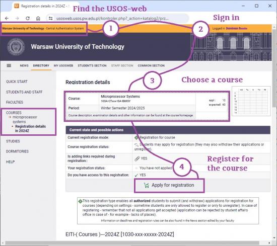 Course registration