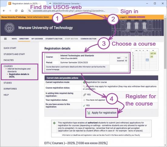 Course Registration Details 2025L